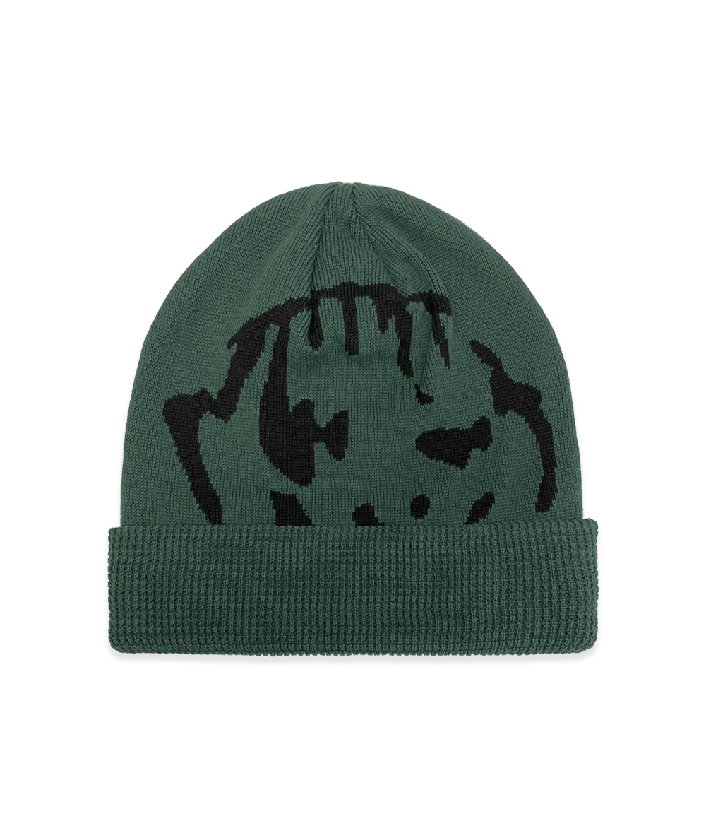 Fold Up Beanie Head Green