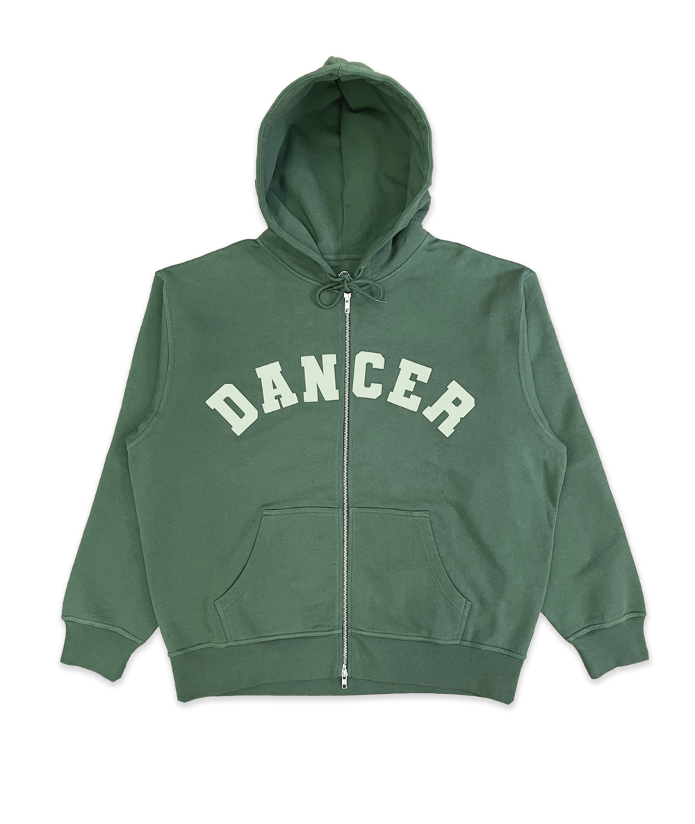 Varsity Zip Hoodie Green