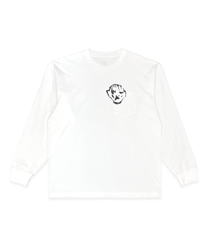 Pocket Head LS Tee White