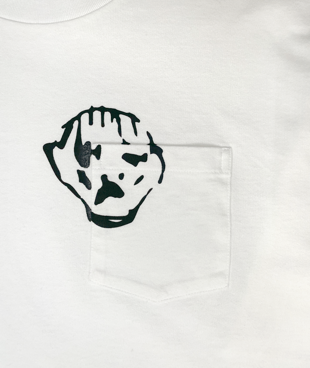 Pocket Head LS Tee White
