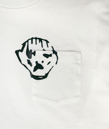 Pocket Head LS Tee White