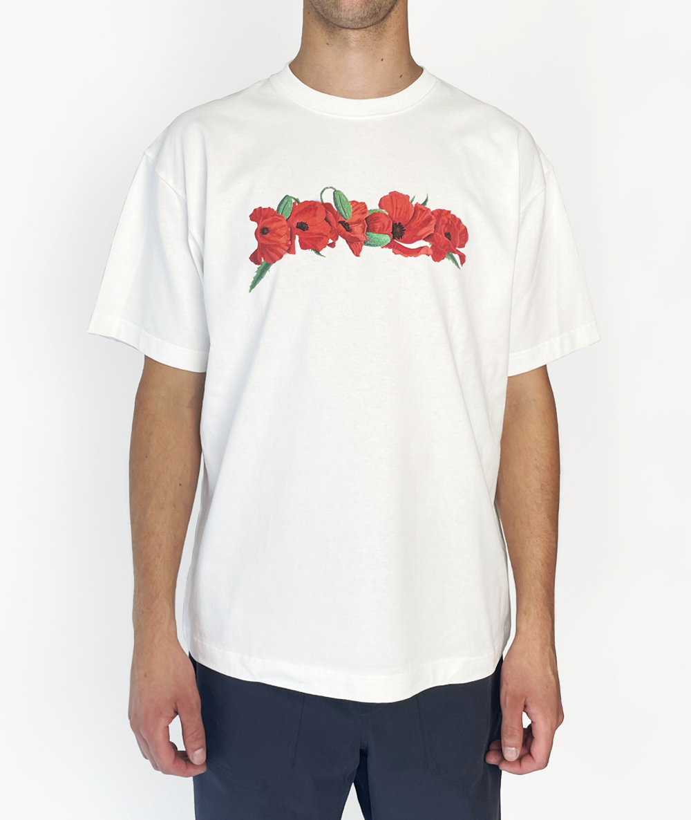 Poppy Flowers Tee White