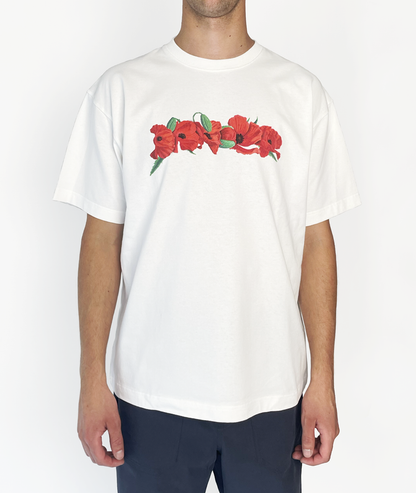 Poppy Flowers Tee White