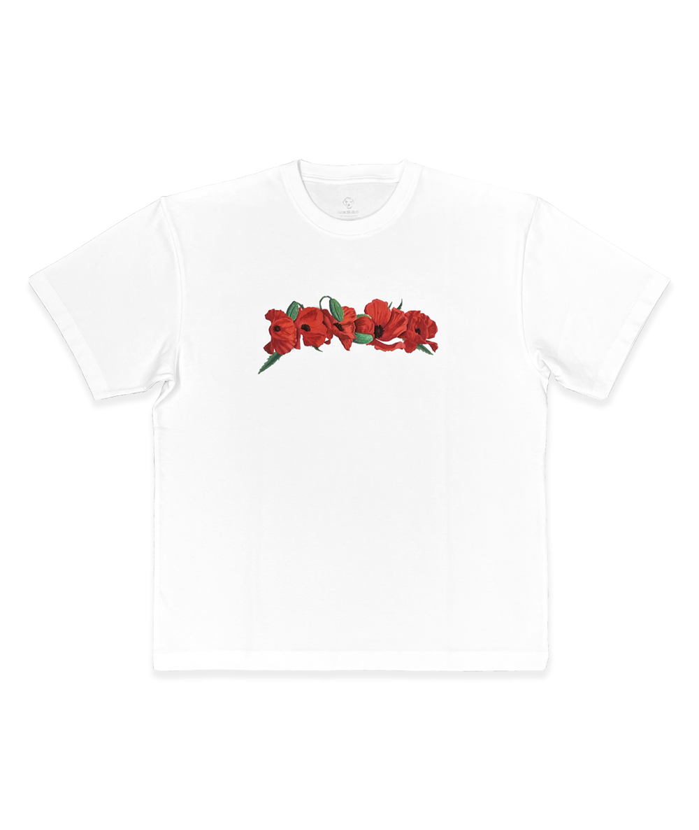 Poppy Flowers Tee White