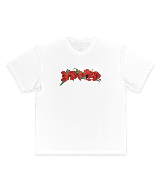 Poppy Flowers Tee White