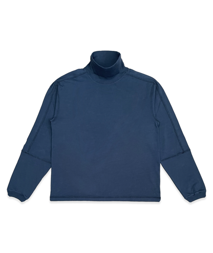 Roll Neck Split LS Navy