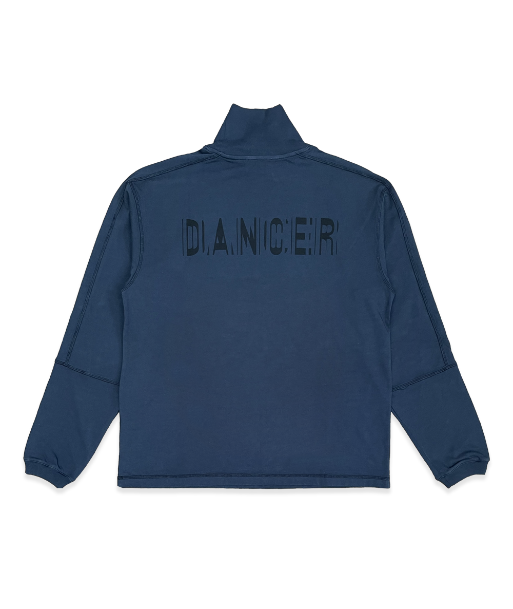 Roll Neck Split LS Navy