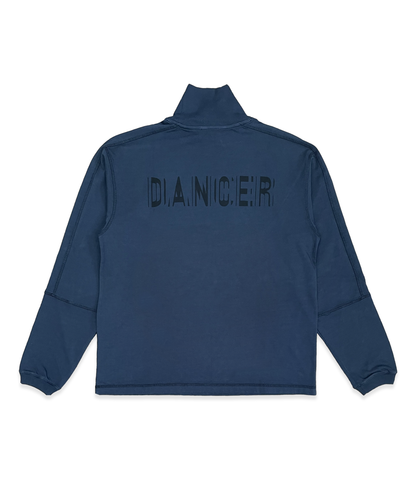 Roll Neck Split LS Navy