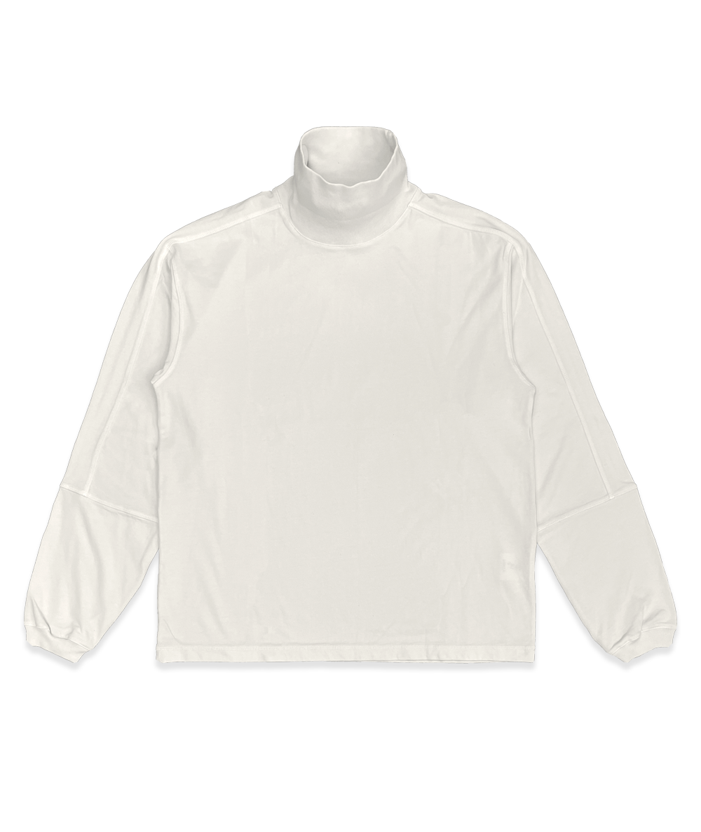Roll Neck Split LS Off White