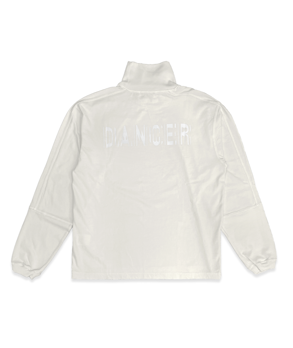 Roll Neck Split LS Off White