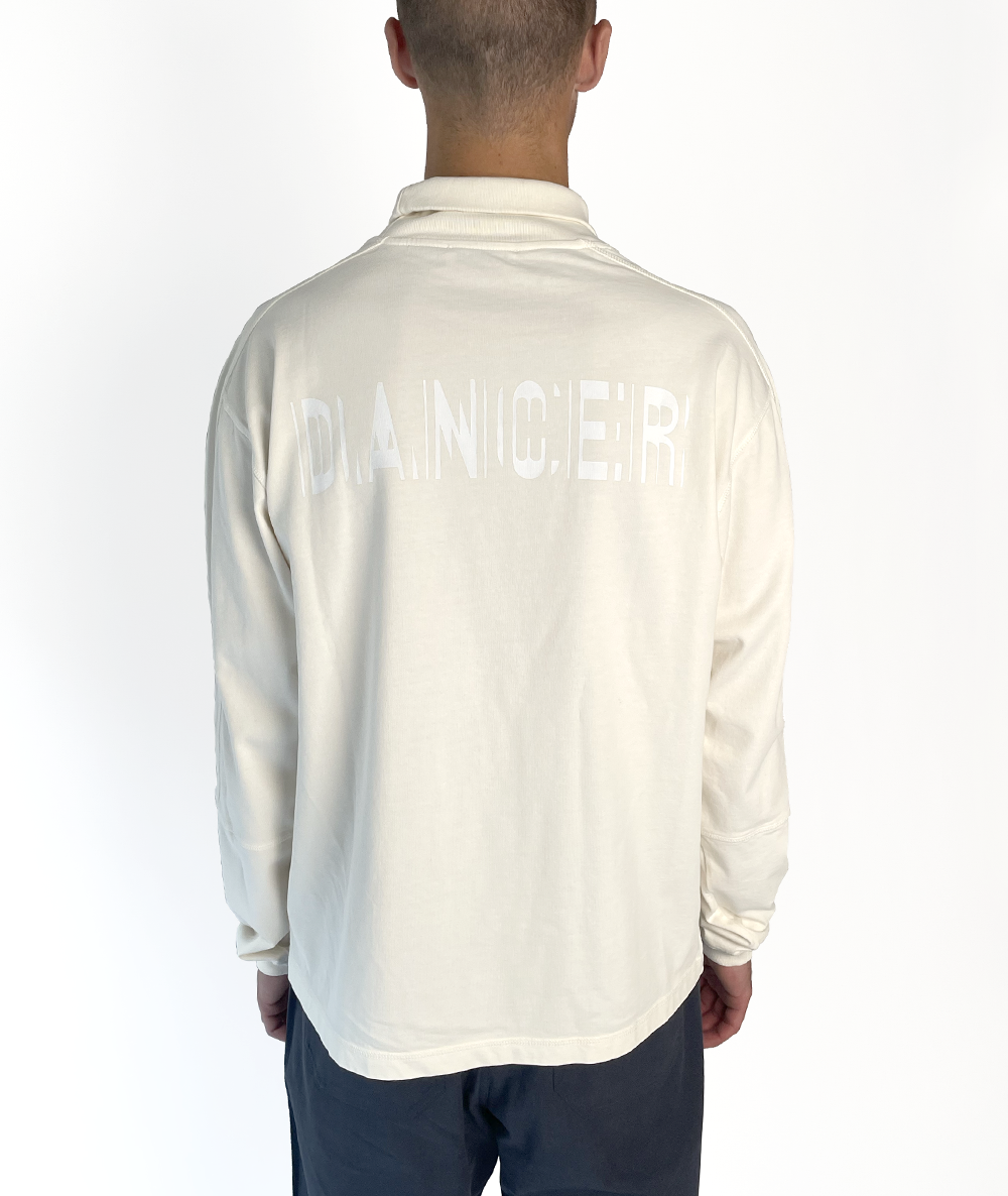Roll Neck Split LS Off White