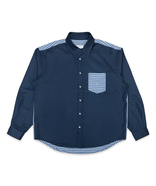 Split Check Shirt Navy