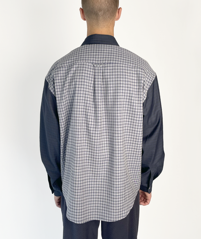 Split Check Shirt Navy