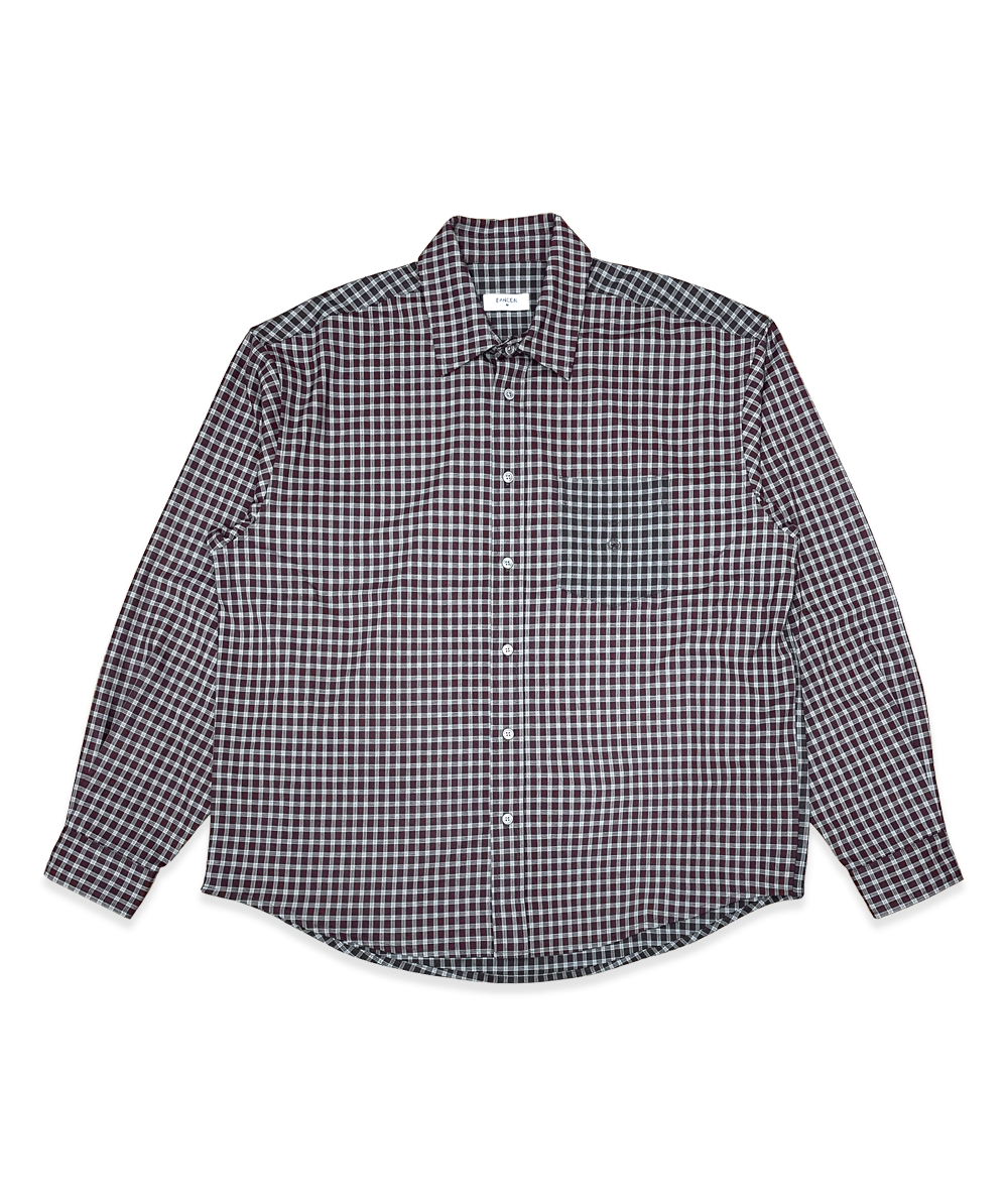 Split Check Shirt Red