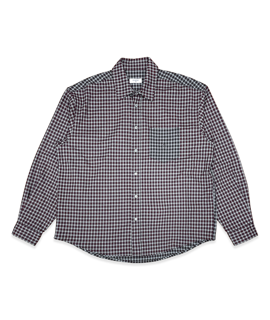 Split Check Shirt Red
