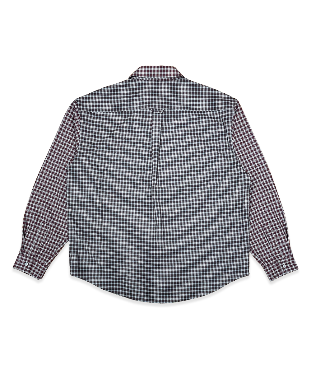 Split Check Shirt Red
