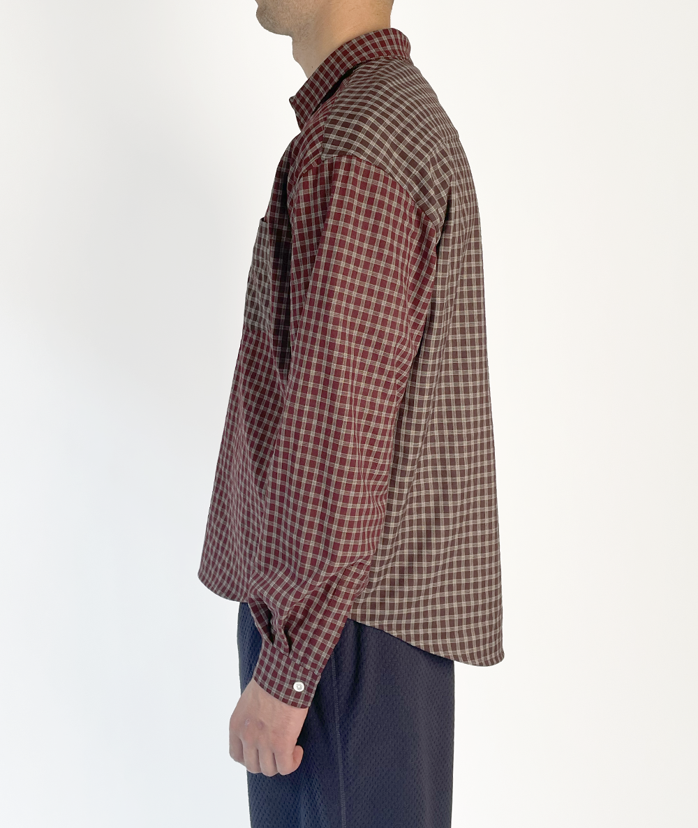 Split Check Shirt Red