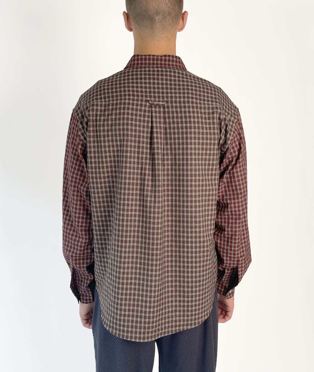 Split Check Shirt Red