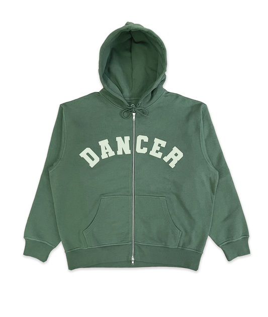 Varsity Zip Hoodie Green