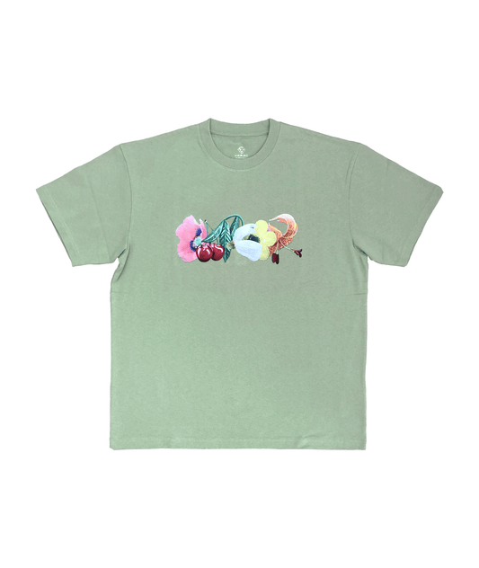 Glam Flowers Tee Hedge Green
