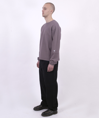 Panel Pique Crewneck Faded Purple