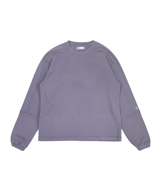 Panel Pique Crewneck Faded Purple
