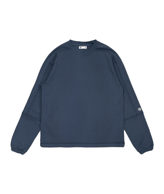 Panel Pique Crewneck Navy
