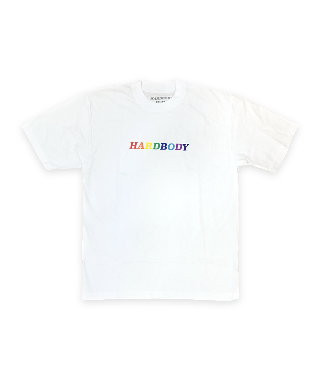 Hardbody Rainbow Logo Tee White