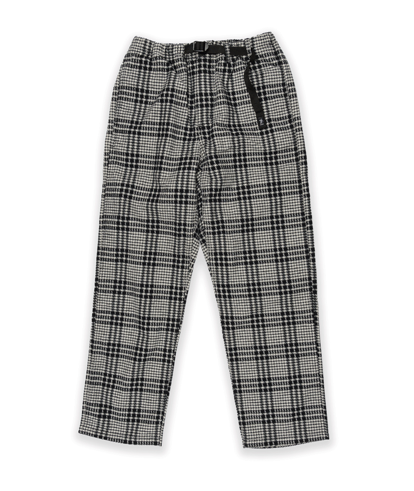 Belted Simple Pant Black Check