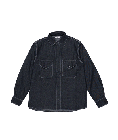 Double Pocket Shirt Chambray Black