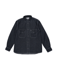 Load image into Gallery viewer, Double Pocket Shirt Chambray Black
