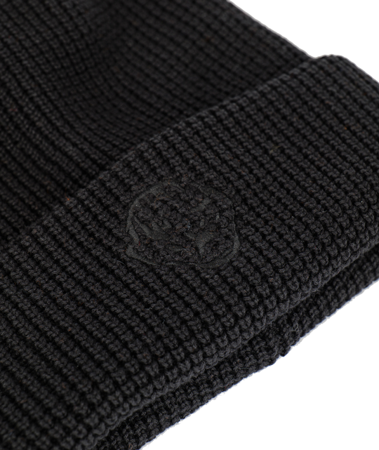 Waffle Cotton Beanie Black