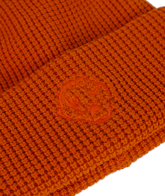 Waffle Cotton Beanie Burnt Orange