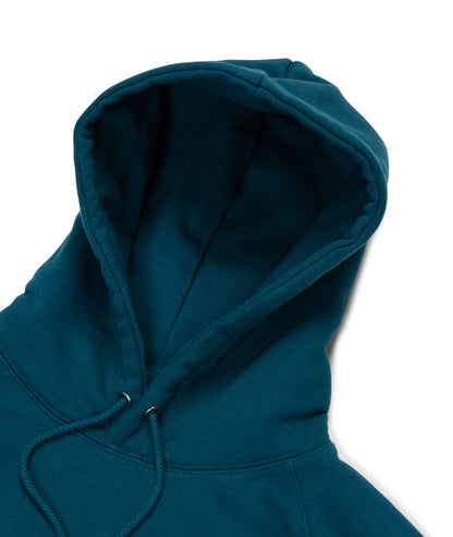 Single Triple Logo Hoodie Petrol Blue