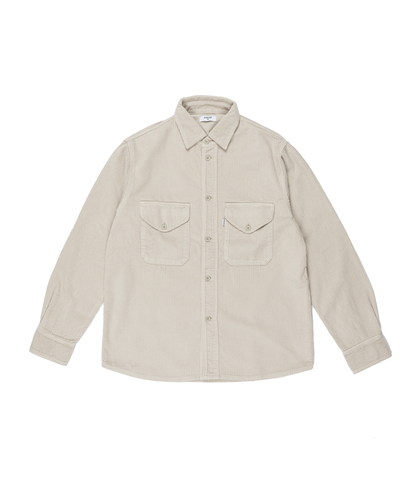 Double Pocket Overshirt Oyster White