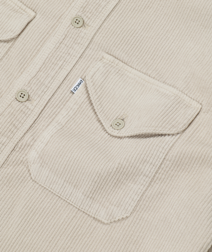 Double Pocket Overshirt Oyster White